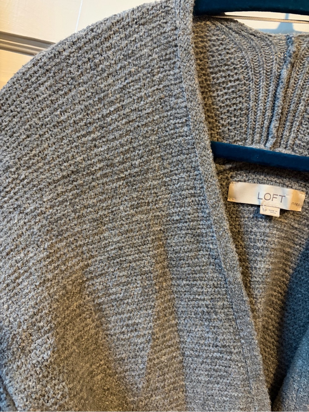 LOFT Gray Open Front Ribbed Cardigan - Picture 5 of 5